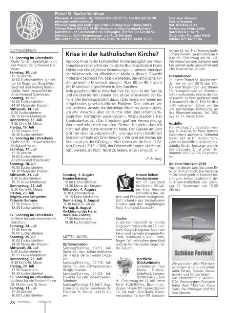 Kirchenblatt 15â¢16| 2010