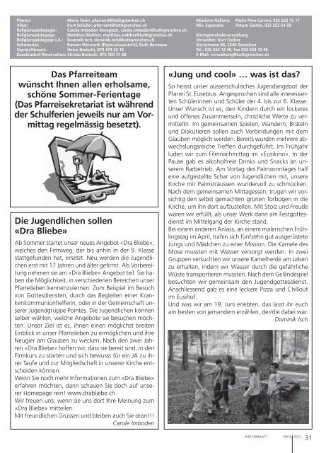 Kirchenblatt 15â¢16| 2010