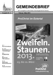 Gemeindebrief Februar- MÃ¤rz 2013 - Kirchengemeinde Almena