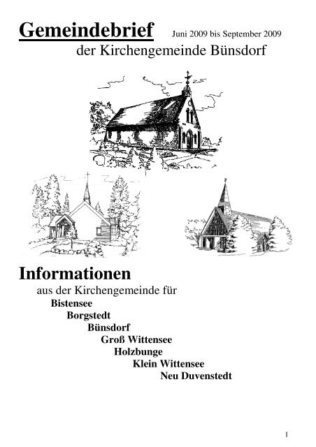 Gemeindebrief2-2009alt 1 - Kirchengemeinde BÃ¼nsdorf