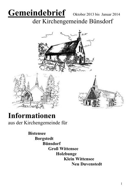 Oktober 2013/Januar 2014 (580kb ) - Kirchengemeinde Bünsdorf