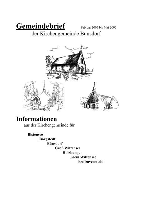 Gemeindebrief - Kirchengemeinde BÃ¼nsdorf