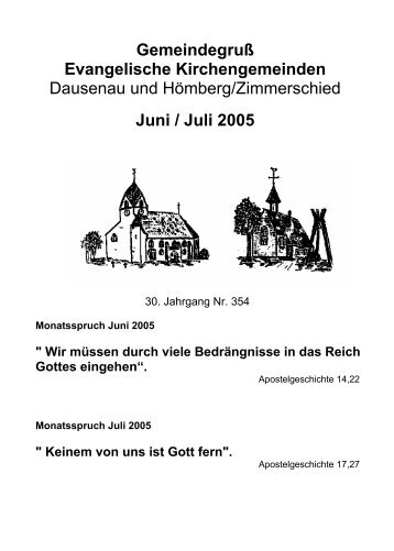 Juni 2005 / Juli 2005 - Kirchengemeinde Dausenau