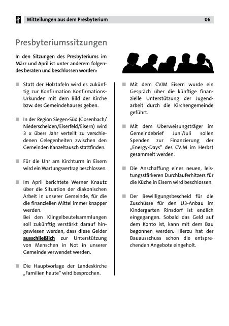 aktuelle Ausgabe - Ev. Kirchengemeinde Eisern & Rinsdorf