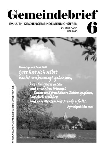 Gemeindebrief Juni 2013 (PDF 2,98 MB) - Ev.-Luth ...