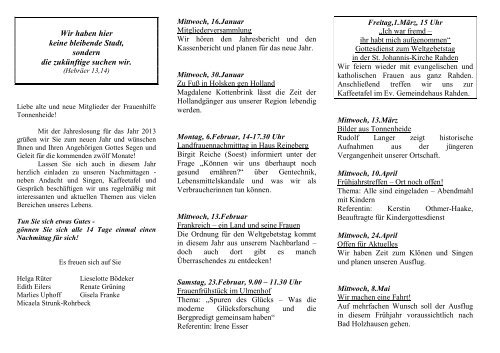 Aktuelles Programm hier! - Ev.-Luth. Kirchengemeinde Rahden