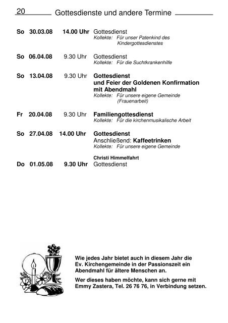 Gemeindebrief 2008 02 MÃ¤rz - April - Kirchengemeinde Sechshelden