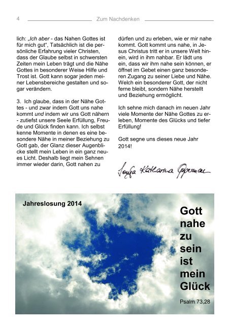 Gemeindebrief 2014 01 Jan. - Febr. - Kirchengemeinde Sechshelden