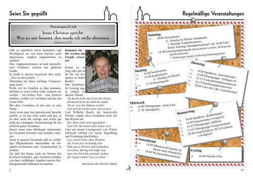 Gemeindebrief - Die Kirchengemeinden in HELSA