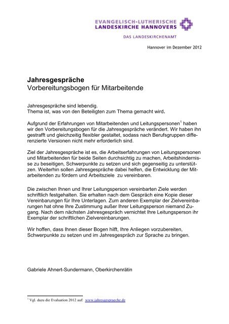 Jahresgespräche Vorbereitungsbogen für Mitarbeitende