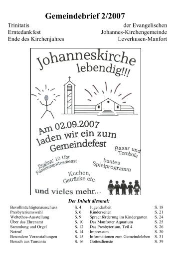 Gemeindebrief 2/2007 - Kirchenkreis Leverkusen