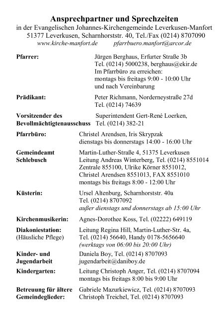 Gemeindebrief 2/2007 - Kirchenkreis Leverkusen