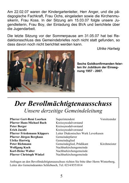 Gemeindebrief 2/2007 - Kirchenkreis Leverkusen