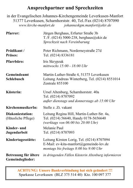 Gemeindebrief 2/2013 (Internet-Version) - Kirchenkreis Leverkusen
