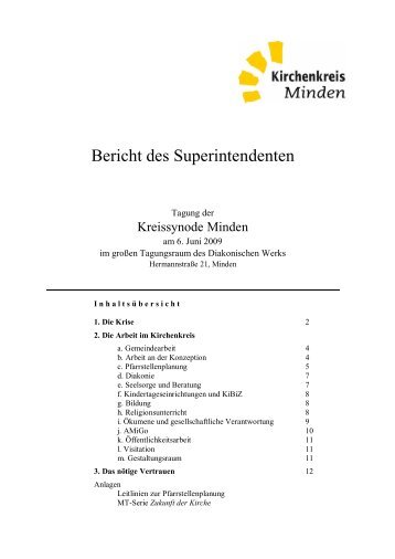 Bericht des Superintendenten - Kirchenkreis Minden