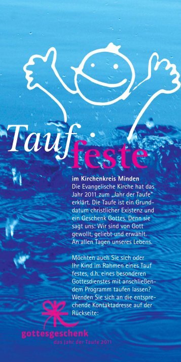 Tauffesten und Taufgottesdiensten - Kirchenkreis Minden