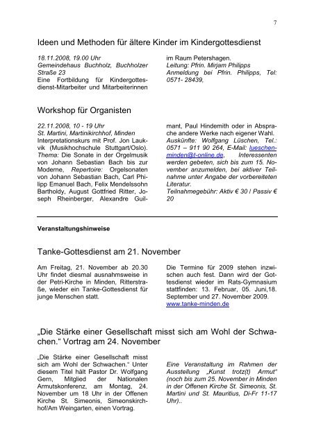 Newsletter Nr. 2 vom 17.11.2008 - Kirchenkreis Minden