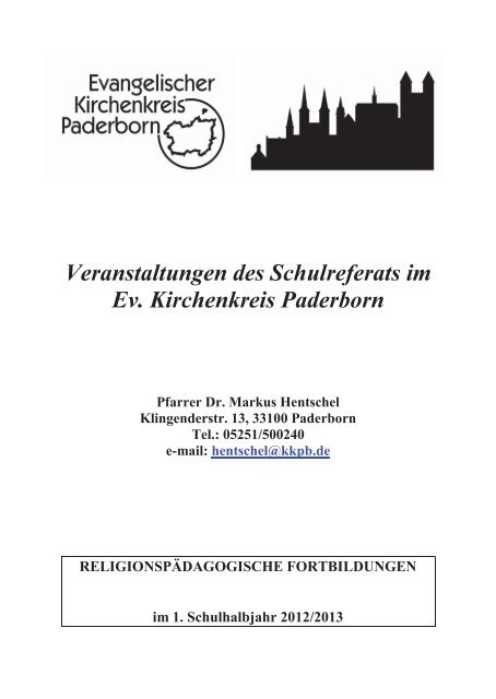 Veranstaltungen des Schulreferats im Ev. Kirchenkreis Paderborn
