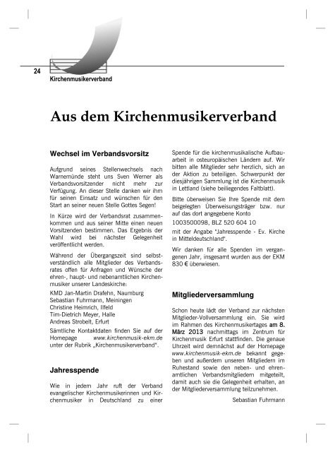 ZWISCHENTÃNE - Kirchenmusik in der Evangelischen Kirche in ...