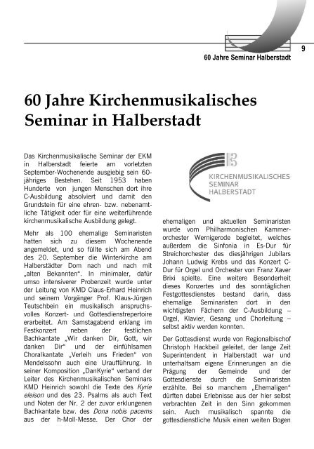 Heft 4/2013 - Kirchenmusik in der Evangelischen Kirche in ...