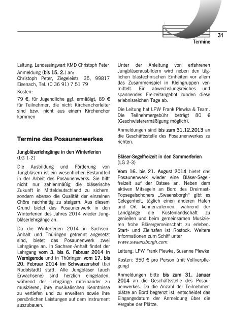 Heft 4/2013 - Kirchenmusik in der Evangelischen Kirche in ...