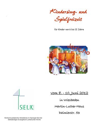Kindersing- und Spielfreizeit - Kirchenmusik im Sprengel Süd der ...