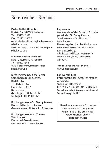 Gemeindebrief Dezember 2008-Februar 2009 - Kirchenregion ...