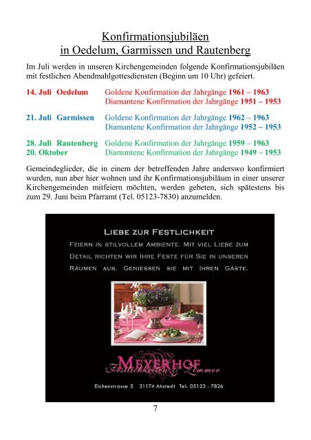 Juni bis August 2013 - Kirchenregion Schellerten