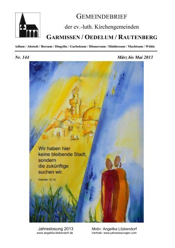 MÃ¤rz bis Mai 2013 - Kirchenregion Schellerten