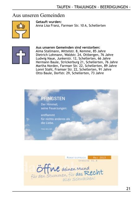 Gemeindebrief MÃ¤rz-Mai 2013 - Kirchenregion Schellerten