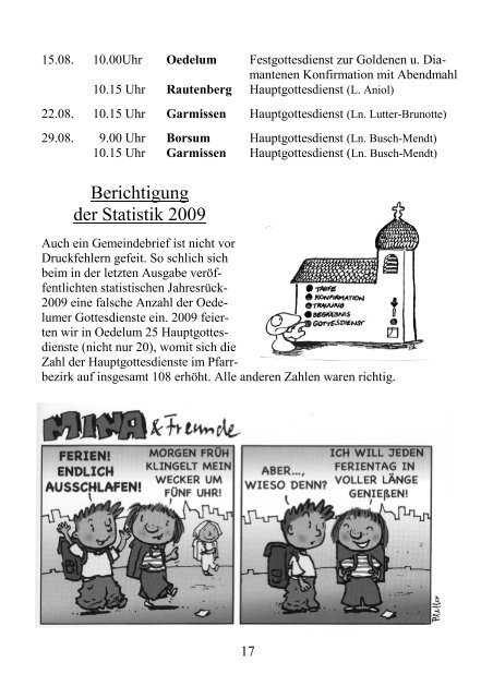 Gemeindebrief Juni-August 2010 - Kirchenregion Schellerten