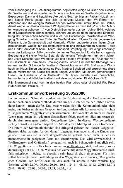 Pfarrbrief - Fehler