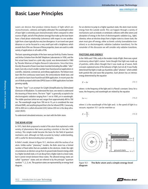 Basic Laser Principles  - CVI Melles Griot Technical Guide, Vol 2 ...