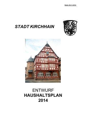 Haushaltsplan - Stadt Kirchhain