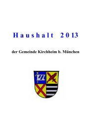 Haushaltsatzung der Gemeinde Kirchheim 2013
