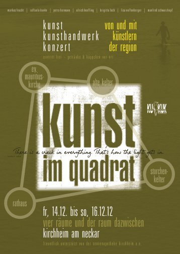 kunst kunsthandwerk konzert von und mit kÃ¼nstlern der region fr ...