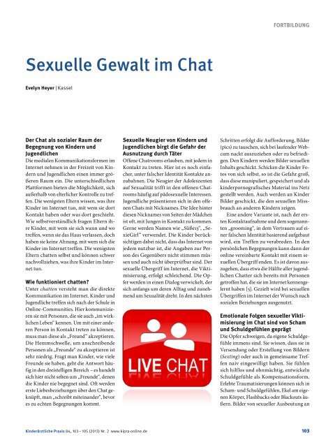 Sexuelle Gewalt im Chat - Kirchheim-Verlag