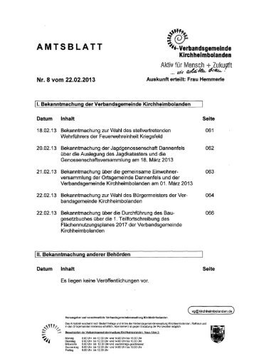 AMTSBLATT - Verbandsgemeinde Kirchheimbolanden