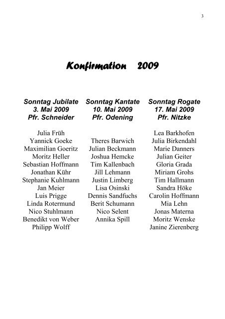 Konfirmation 2009