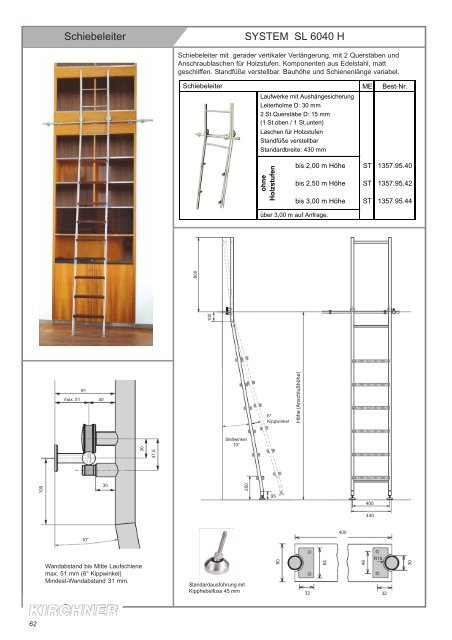 Schiebeleiter SYSTEM SL 6040 H - G. Kirchner