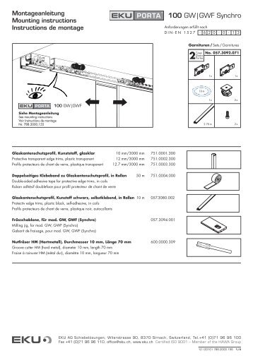 Montageanleitung - Eku AG