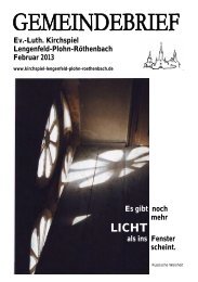 Gemeindebrief Februar 2013 - Kirchspiel Lengenfeld Plohn ...