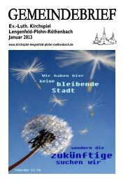 Gemeindebrief Januar 2013 - Kirchspiel Lengenfeld Plohn ...