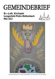 Gemeindebrief Mai 2013 - Kirchspiel Lengenfeld Plohn RÃ¶thenbach