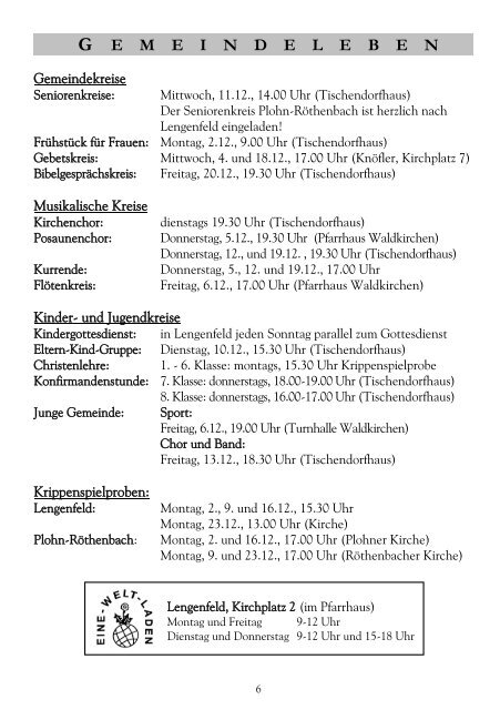 Gemeindebrief Dezember 2013 - Kirchspiel Lengenfeld Plohn ...