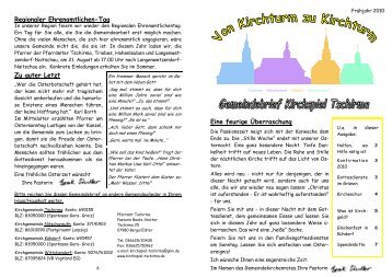 Gemeindebrief FrÃ¼hjahr10.pub - Kirchspiel Tschirma