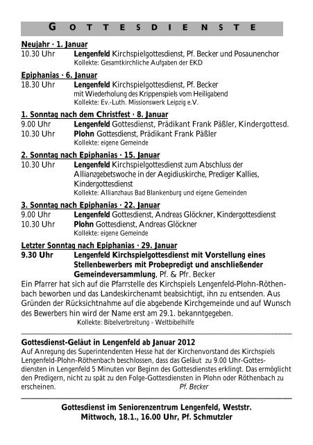 Gemeindebrief Januar 2012 - Kirchspiel Lengenfeld Plohn ...