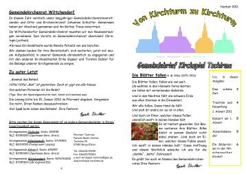 Gemeindebrief Herbst 11neu - Kirchspiel Tschirma