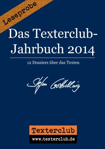 Leseprobe: Das Texterclub-Jahrbuch 2014 (Stefan Gottschling)