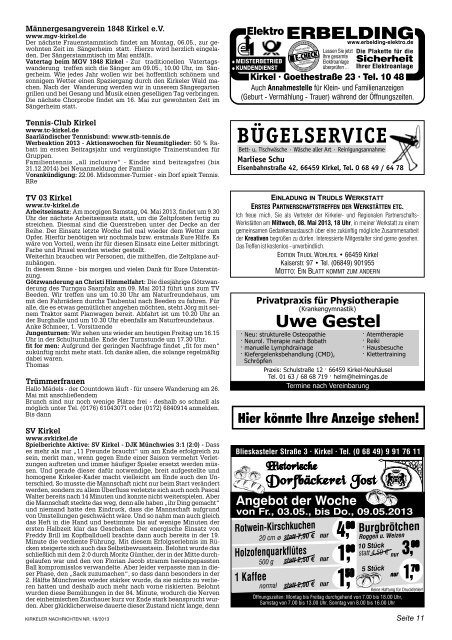 Telefon 0 68 41 / 86 90 Meisterbetrieb - Gemeinde Kirkel